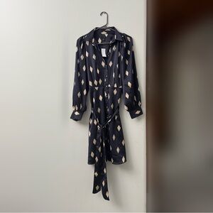 Ann Taylor Geo Collared Belted Shirtdress